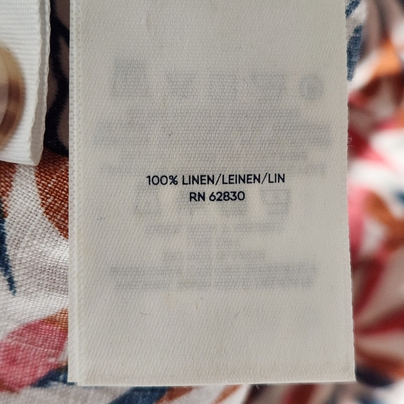 Lands' End  Top Women's 100% Linen Shirt Tee Short Sleeve Crewneck size Medium - Picture 4 of 4